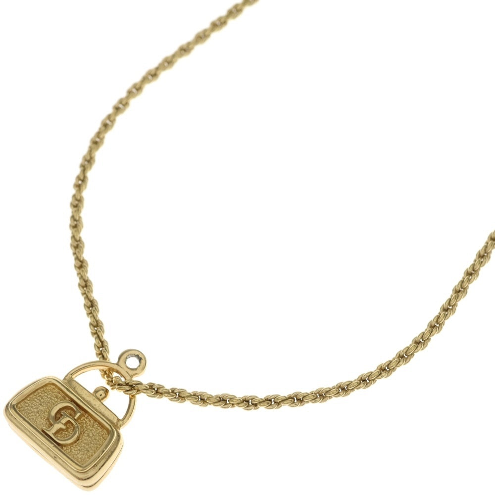 Christian Dior(クリスチャンディオール) CDロゴ バッグモチーフチェーンペンダントネックレス GP ゴールド レディース