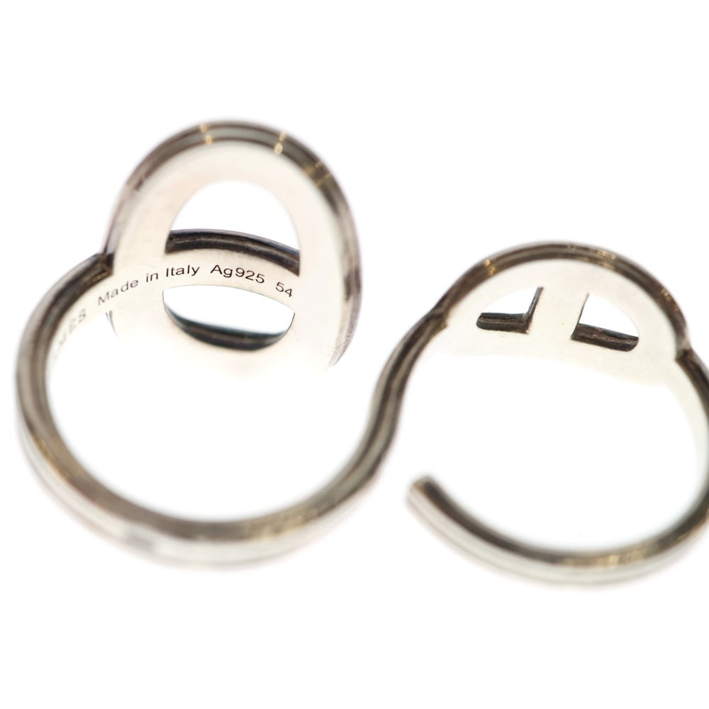 HERMES(エルメス) シェーヌダンクル ダブル フィンガー リング Ag925 SV レディース