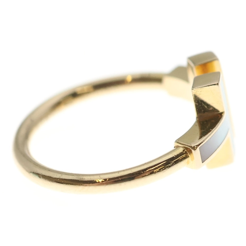 TIFFANY & Co.(ティファニー) Tワイヤー リング ダイヤ×マザーオブパール 指輪 ピンクゴールド K18PG 3.8g #50 レディース