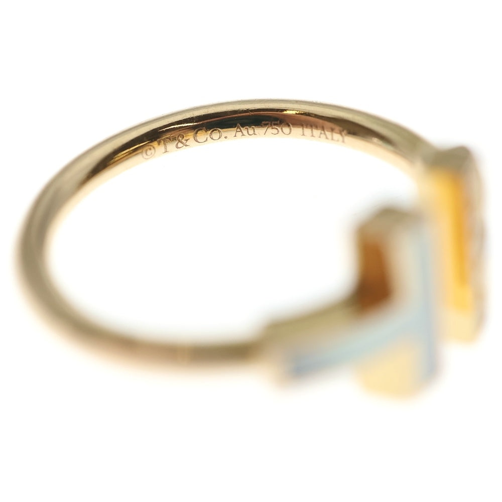 TIFFANY & Co.(ティファニー) Tワイヤー リング ダイヤ×マザーオブパール 指輪 ピンクゴールド K18PG 3.8g #50 レディース