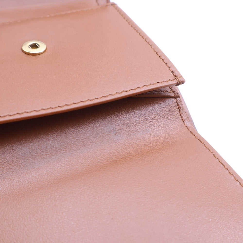 CELINE(セリーヌ) セーズ スモールト トリフォールドウォレット 三つ折り財布 コンパクトウォレット ブラウン キャメル レザー ゴールド金具 レディース