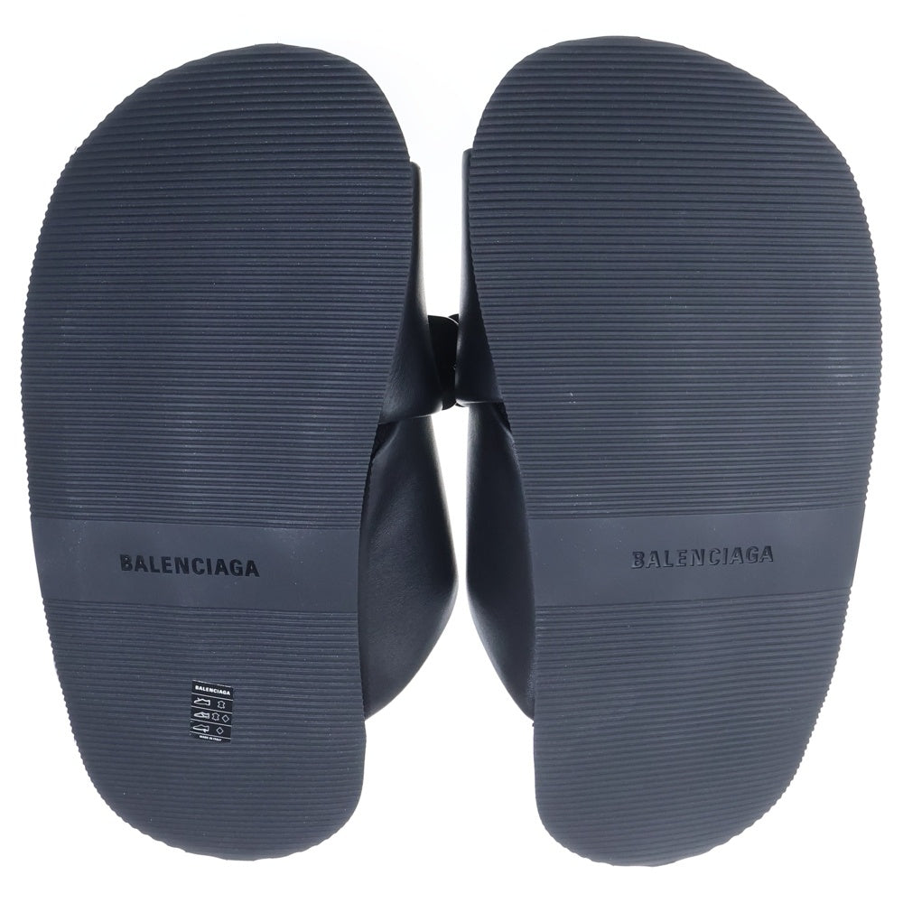 BALENCIAGA(バレンシアガ) サンセットフラット BBメタルロゴ サンダル ブラック