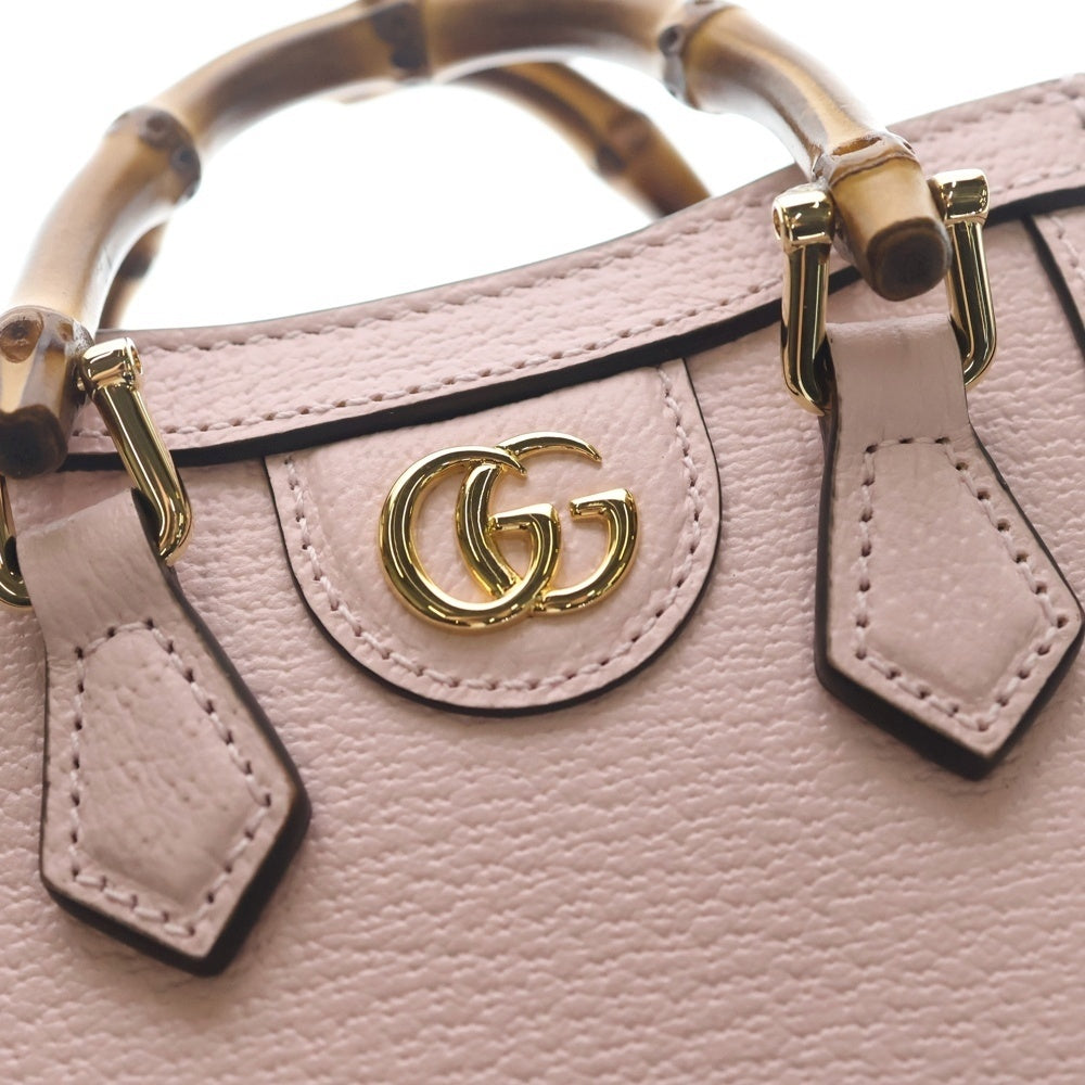 GUCCI(グッチ) ダイアナ ナノ ピンク ハンドバッグ ミニバッグ レザー 760251 レディース