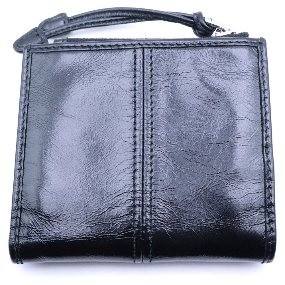 PRADA(プラダ) 二つ折り財布 コンパクトウォレット コインケース 財布 ブラック ソフトルックスレザー 2ML049 シルバー金具