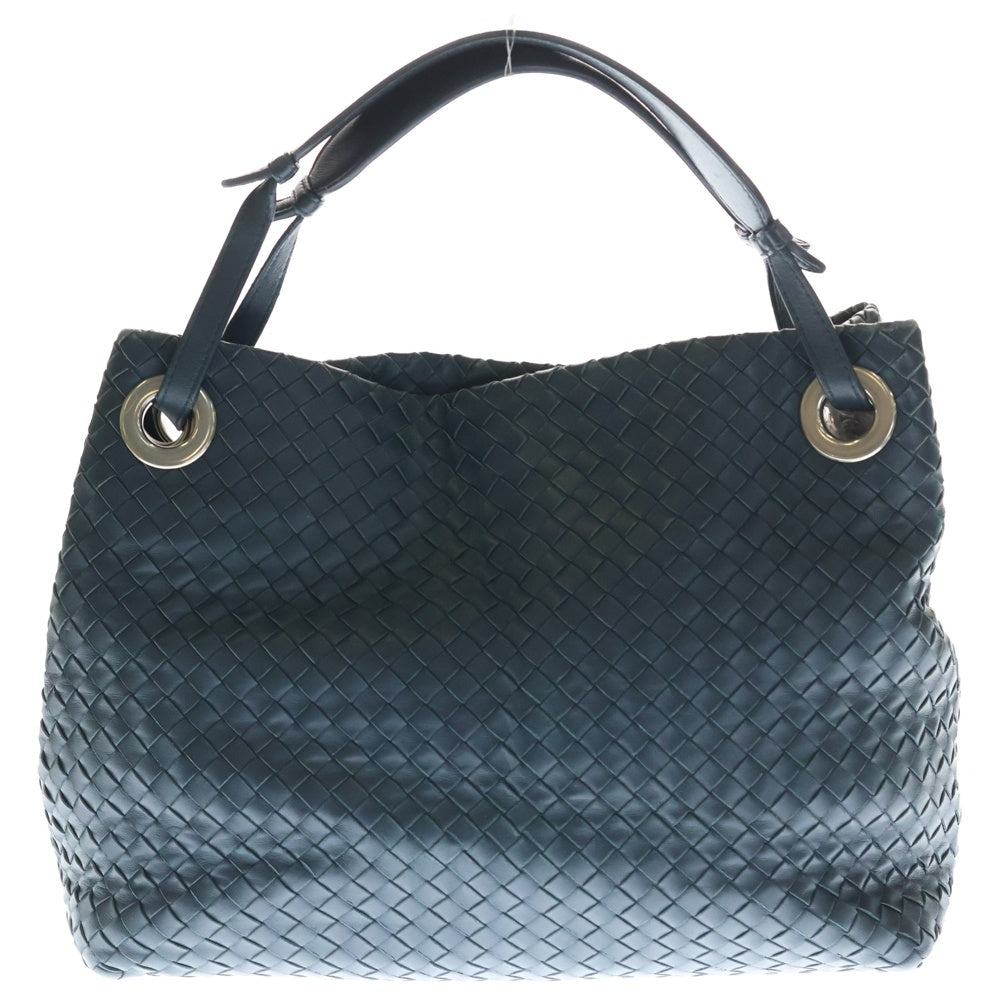 BOTTEGA VENETA(ボッテガヴェネタ) イントレチャート トートバッグ ハンドバッグ スモーキーブルー レザー シルバー金具 レディース