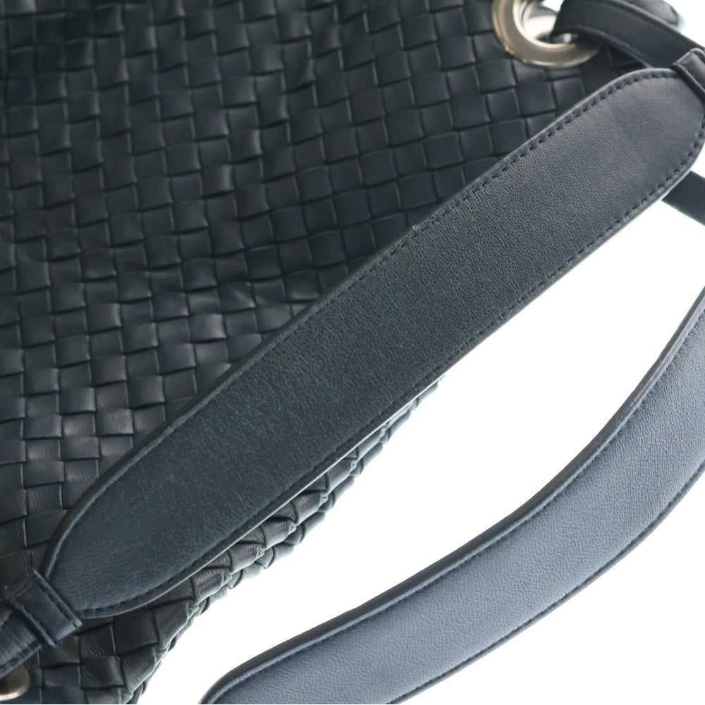 BOTTEGA VENETA(ボッテガヴェネタ) イントレチャート トートバッグ ハンドバッグ スモーキーブルー レザー シルバー金具 レディース