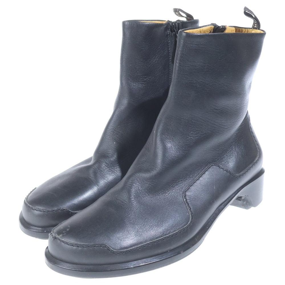 HERMES(エルメス) サイドジップ レザー ショートブーツ ブラック レディース