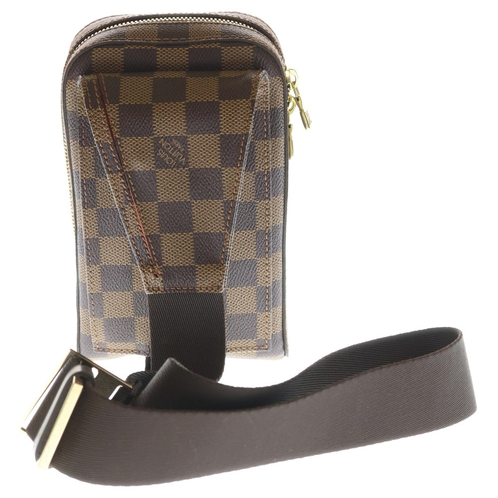 LOUIS VUITTON(ルイヴィトン) ダミエ ジェロニモス ショルダーバッグ ウエストバッグ ボディバッグ ブラウン レザー×PVC N51994 ゴールド金具