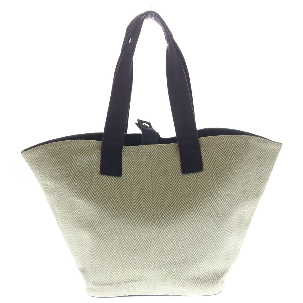 HERMES(エルメス) パニエドプラージュ トートバッグ ベージュ キャンバス レザー レディース