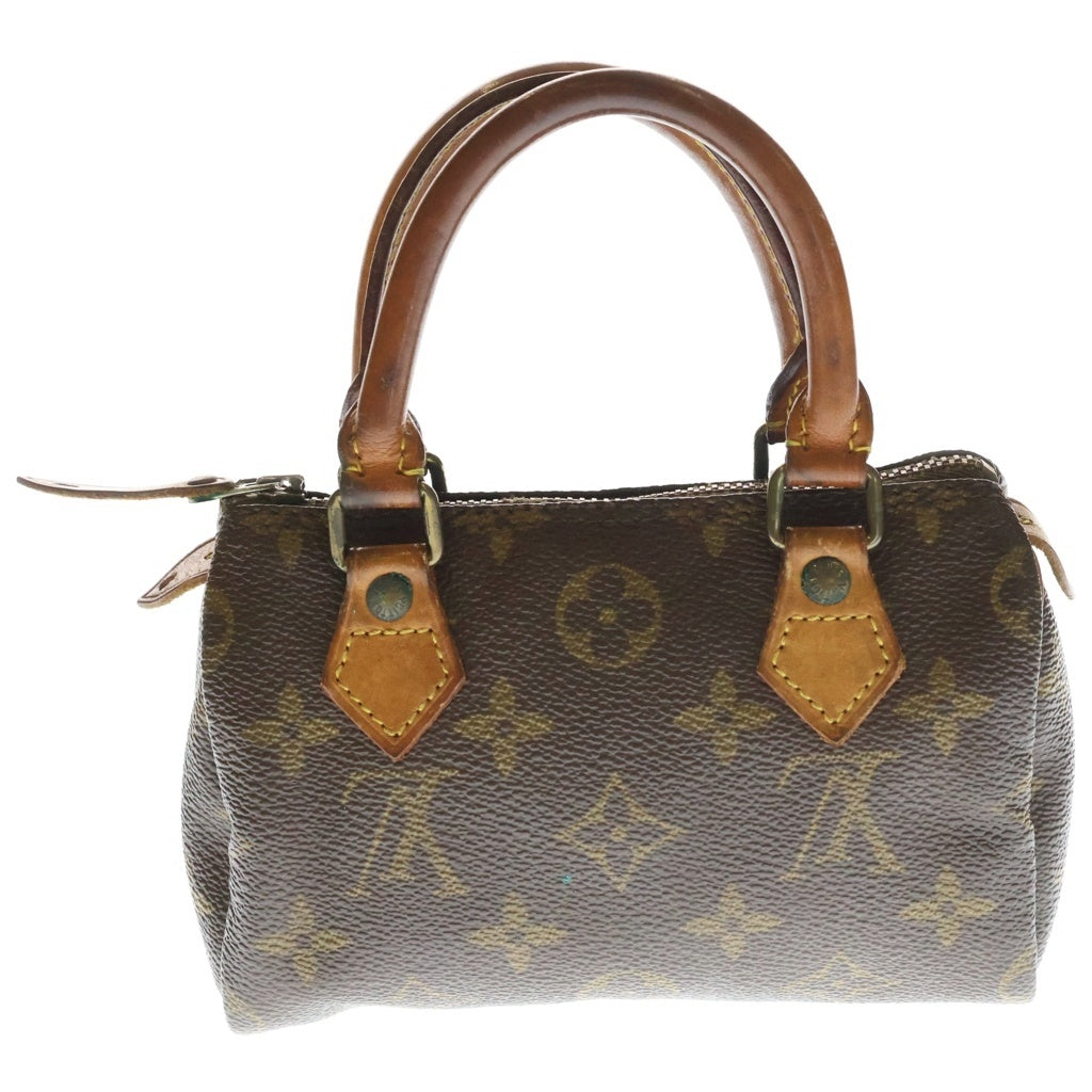 LOUIS VUITTON(ルイヴィトン) モノグラム ミニ・スピーディ ミニボストンバッグ ミニバッグ ハンドバッグ ブラウン レザー×PVC M41534 ゴールド金具 レディース