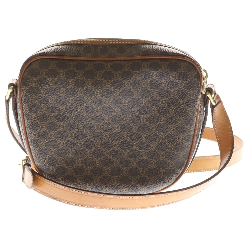 CELINE(セリーヌ) マカダム ショルダーバッグ ミニバッグ ブラウン PVC×レザー ゴールド金具