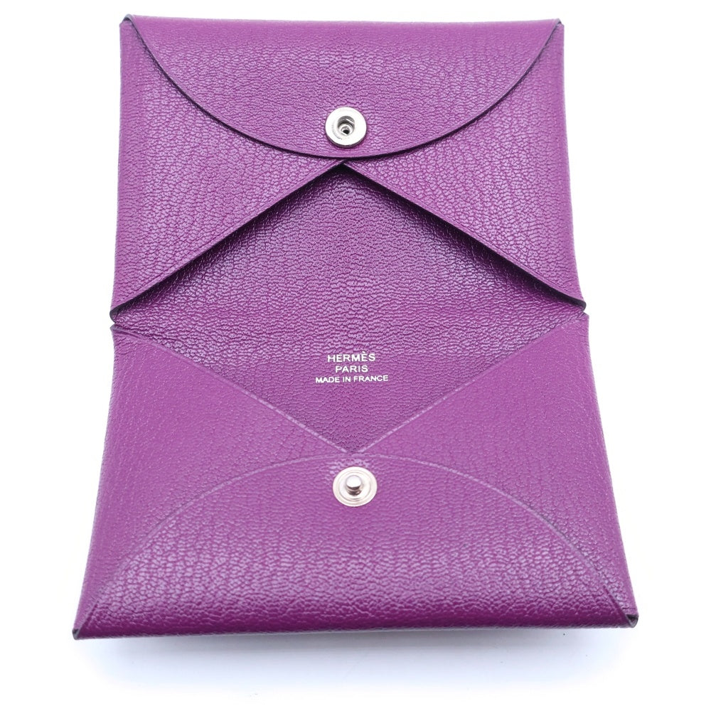 HERMES(エルメス) カルヴィ コインケース 小物入れ ポーチ パープル 