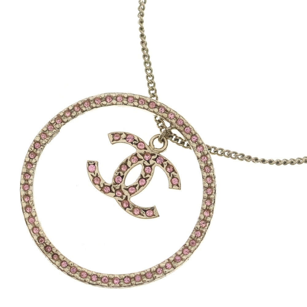 CHANEL(シャネル) ココマーク ピンクラインストーン ネックレス ペンダント チェーン ゴールド ピアス SV