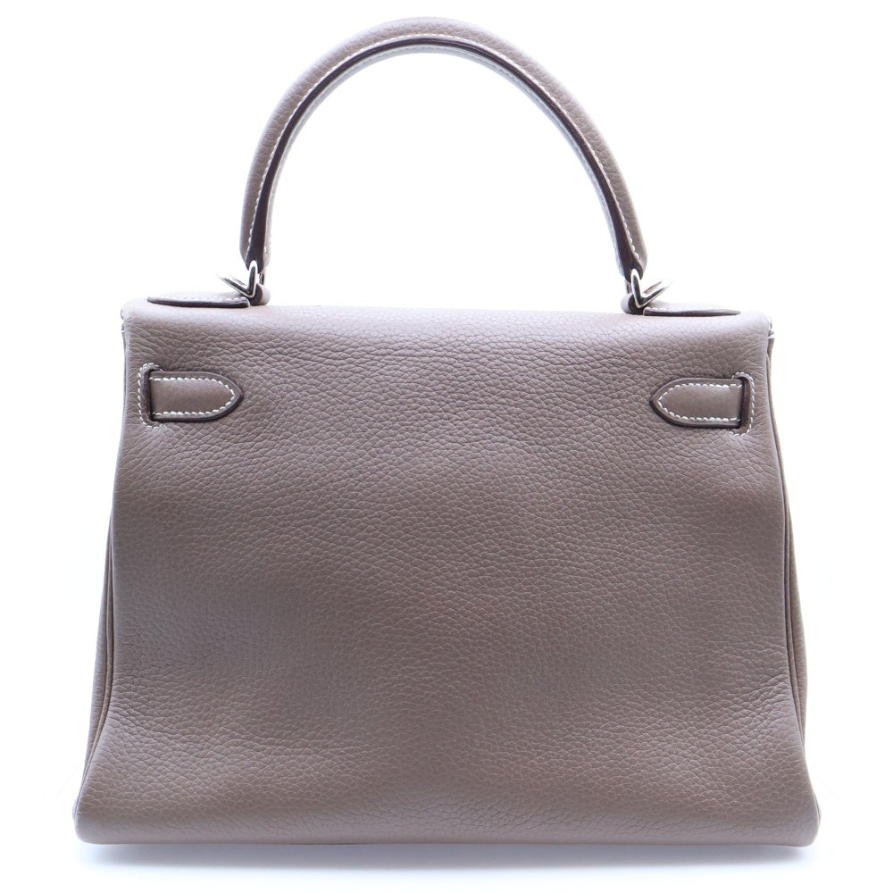 HERMES(エルメス) ケリー28 内縫い エトゥープ トリヨンクレマンス ハンドバッグ ショルダーバッグ シルバー金具 □J刻印 レディース