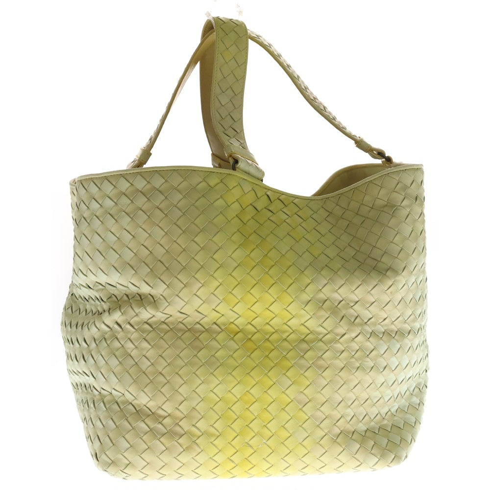 BOTTEGA VENETA(ボッテガヴェネタ) イントレチャート トートバッグ ハンドバッグ イエロー グラデーション レザー ブラック金具 レディース