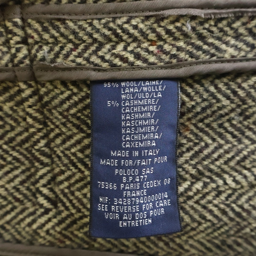 RALPH LAUREN(ラルフローレン) カシミヤ混 ウール ヘリンボーン 3B テーラードジャケット ベージュ