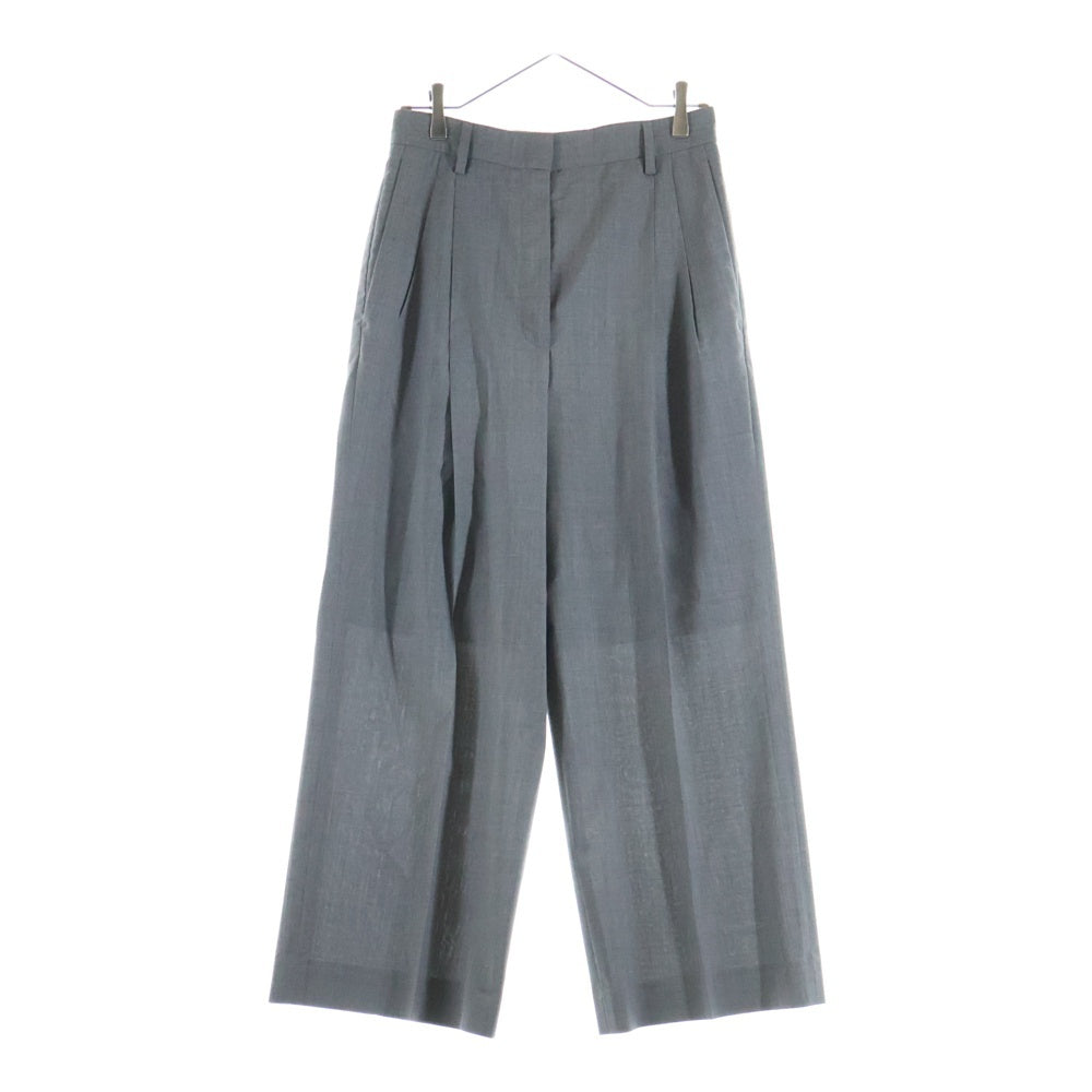 PRADA(プラダ) ヴァージンウール タック ワイドスラックスパンツ グレー DNA91E レディース