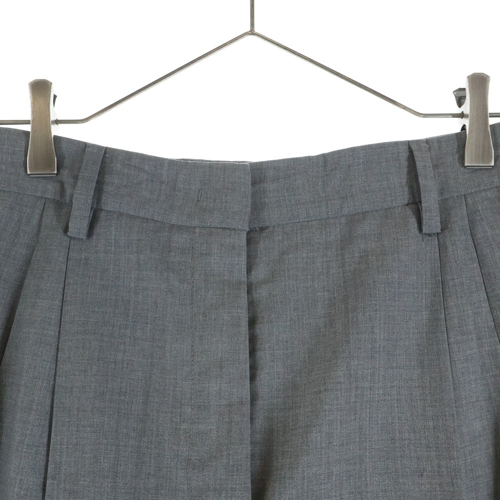 PRADA(プラダ) ヴァージンウール タック ワイドスラックスパンツ グレー DNA91E レディース