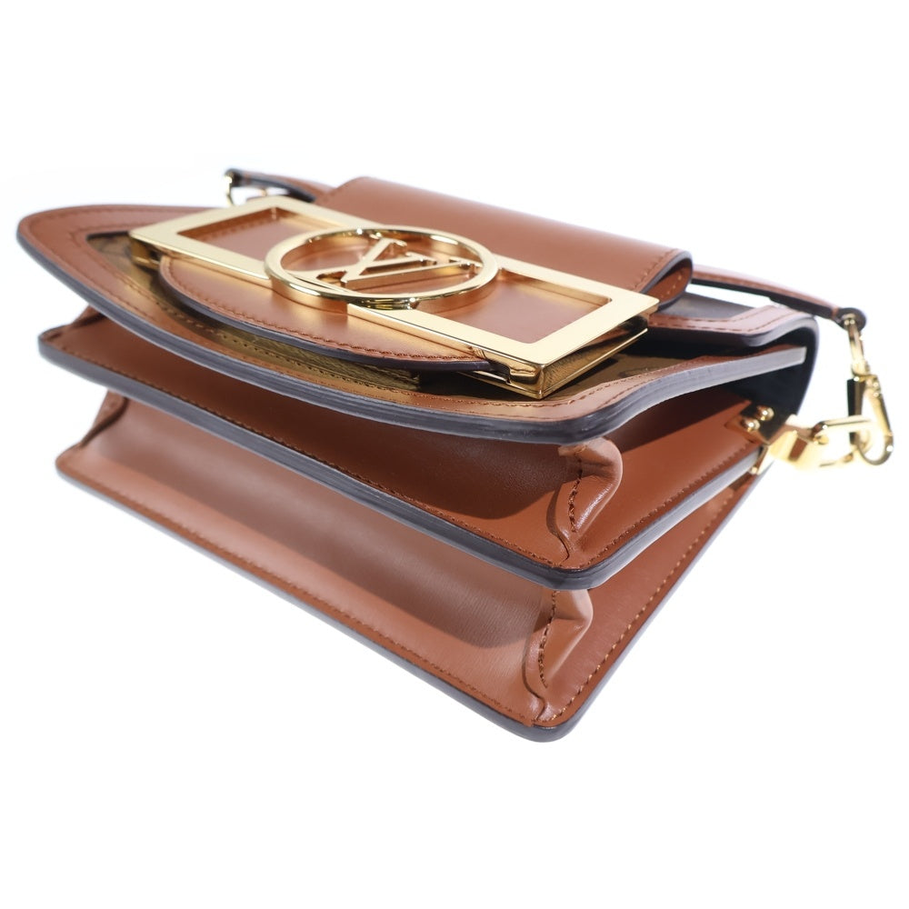 LOUIS VUITTON(ルイヴィトン) モノグラム リバース ドーフィーヌ ロックXL ショルダーバッグ ブラウン レザー×PVC M46537 ゴールド金具