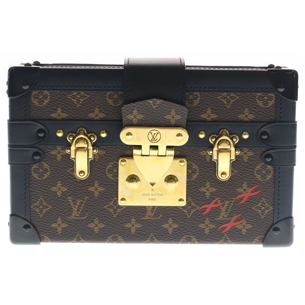 LOUIS VUITTON(ルイヴィトン) モノグラム プティット マル ショルダーバッグ トランクバッグ ブラウン×ブラック レザー×PVC M45943 ゴールド金具 レディース