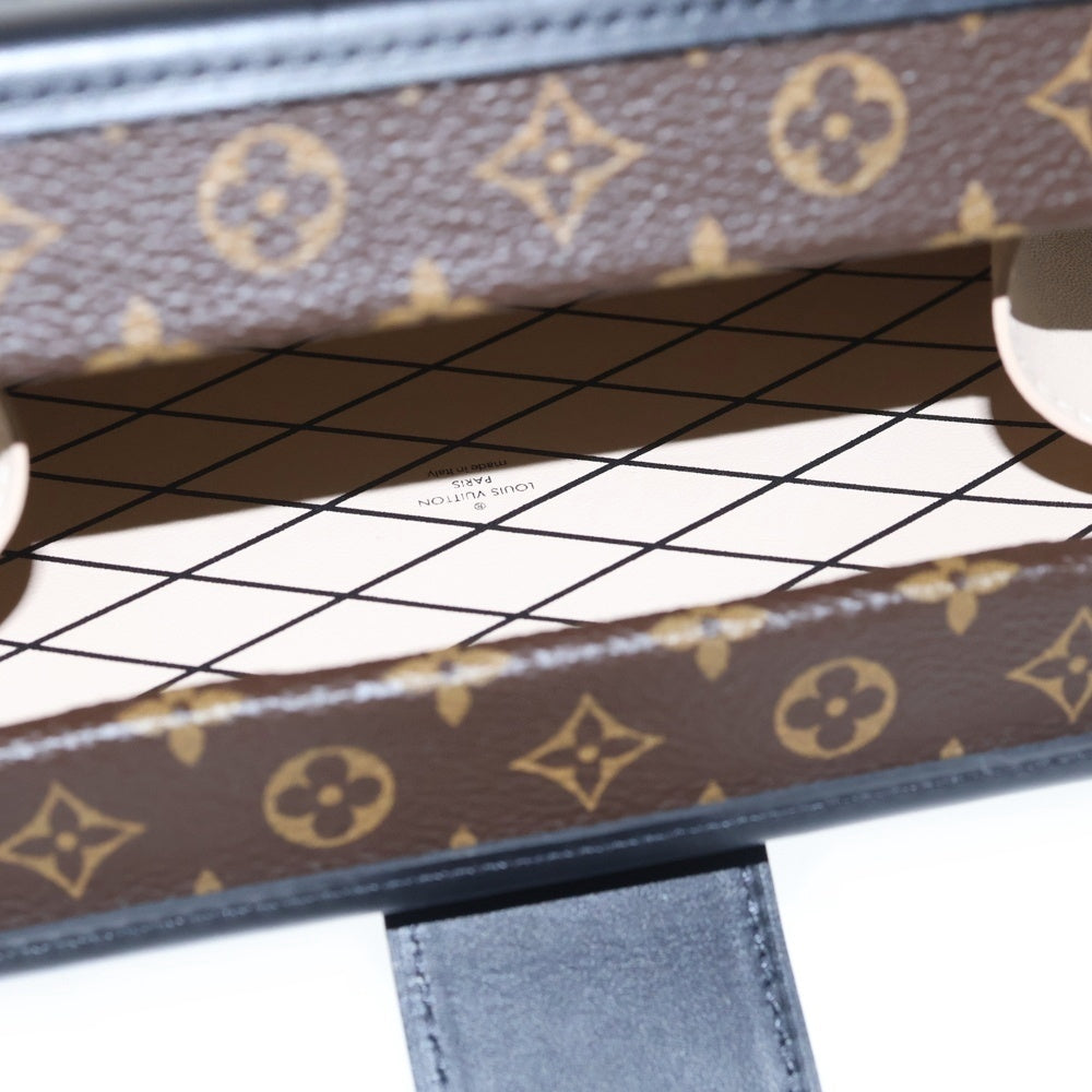 LOUIS VUITTON(ルイヴィトン) モノグラム プティット マル ショルダーバッグ トランクバッグ ブラウン×ブラック レザー×PVC M45943 ゴールド金具 レディース