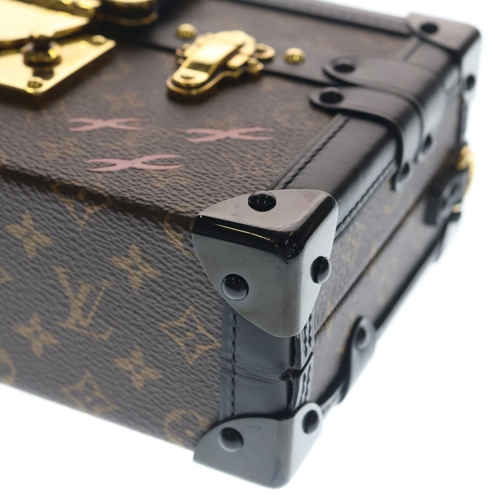 LOUIS VUITTON(ルイヴィトン) モノグラム プティット マル ショルダーバッグ トランクバッグ ブラウン×ブラック レザー×PVC M45943 ゴールド金具 レディース
