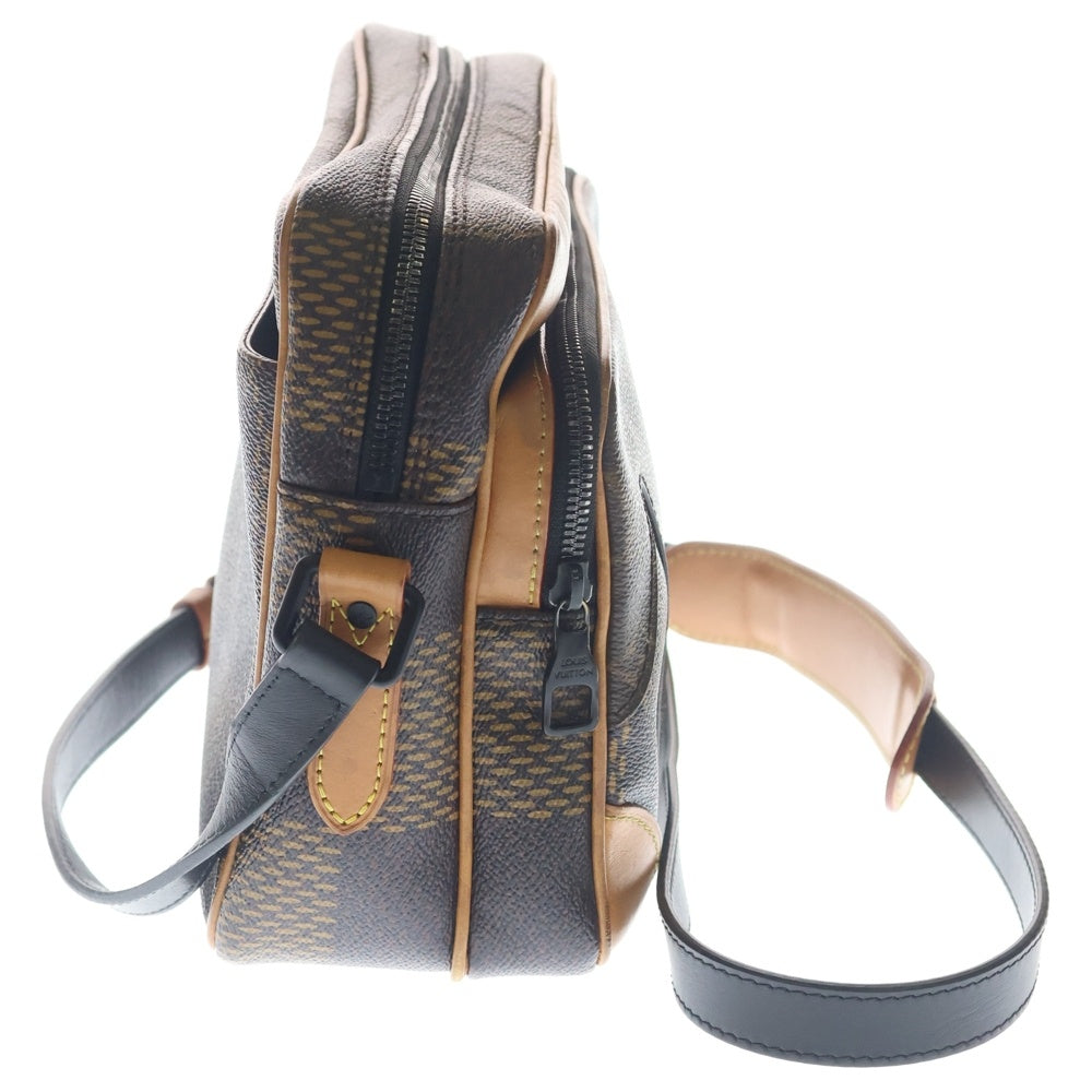 LOUIS VUITTON(ルイヴィトン) ダミエジャイアント ナイルメッセンジャーPM ショルダーバッグ ブラウン レザー×PVC N40359 ブラック金具 レディース