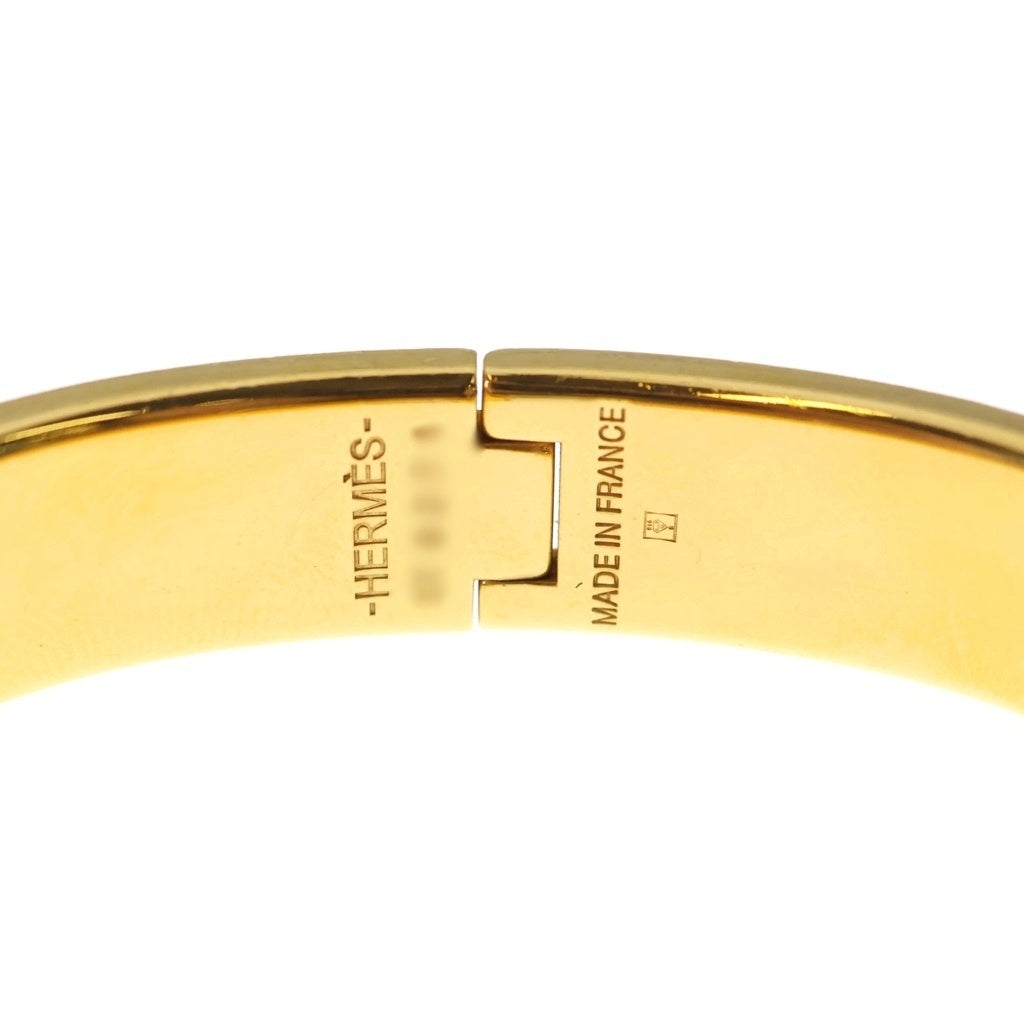HERMES(エルメス) クリッククラック バングル ブレスレット ゴールド×ホワイト レディース