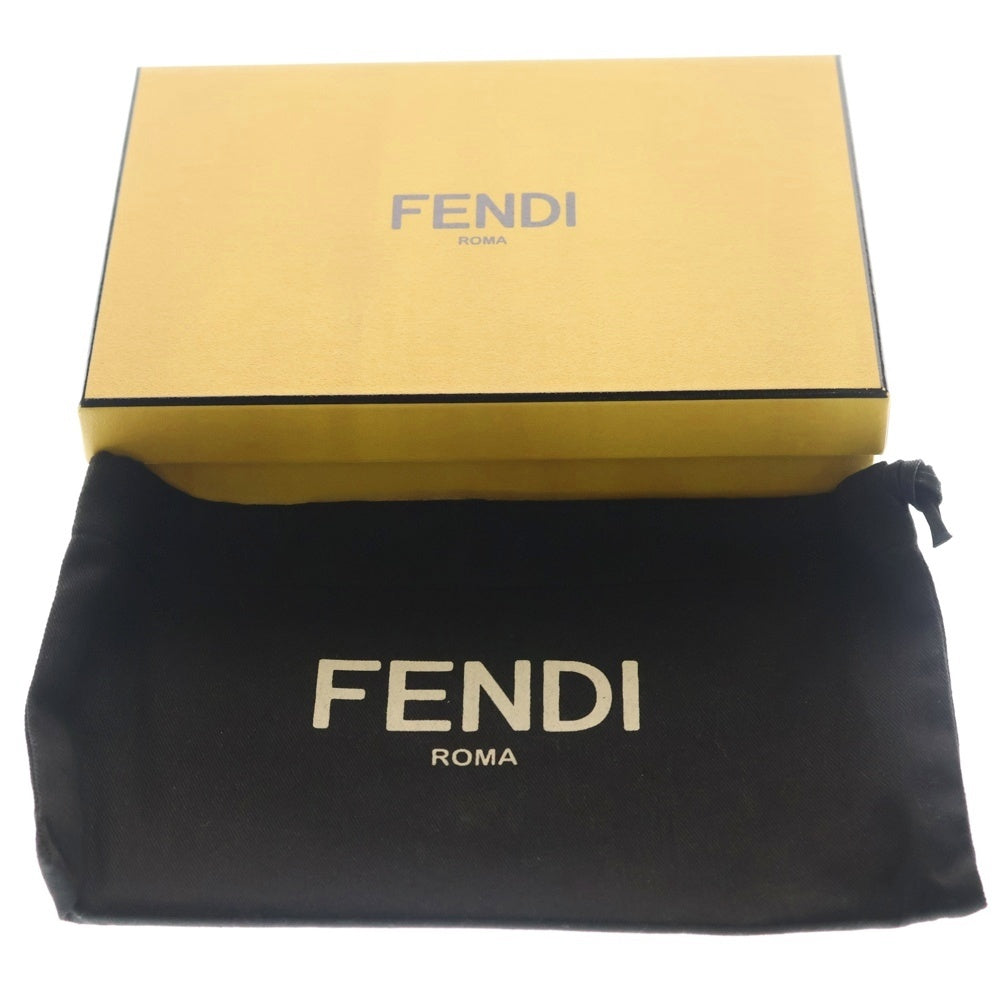 FENDI(フェンディ) バイザウェイ コンチネンタルウォレット ロングウォレット カードケース 長財布 ブラック レザー ゴールド金具 レディース
