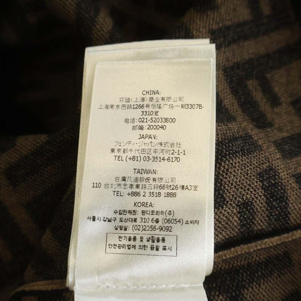 FENDI(フェンディ) ズッカ柄 クルーネック半袖Tシャツ ブラウン レディース