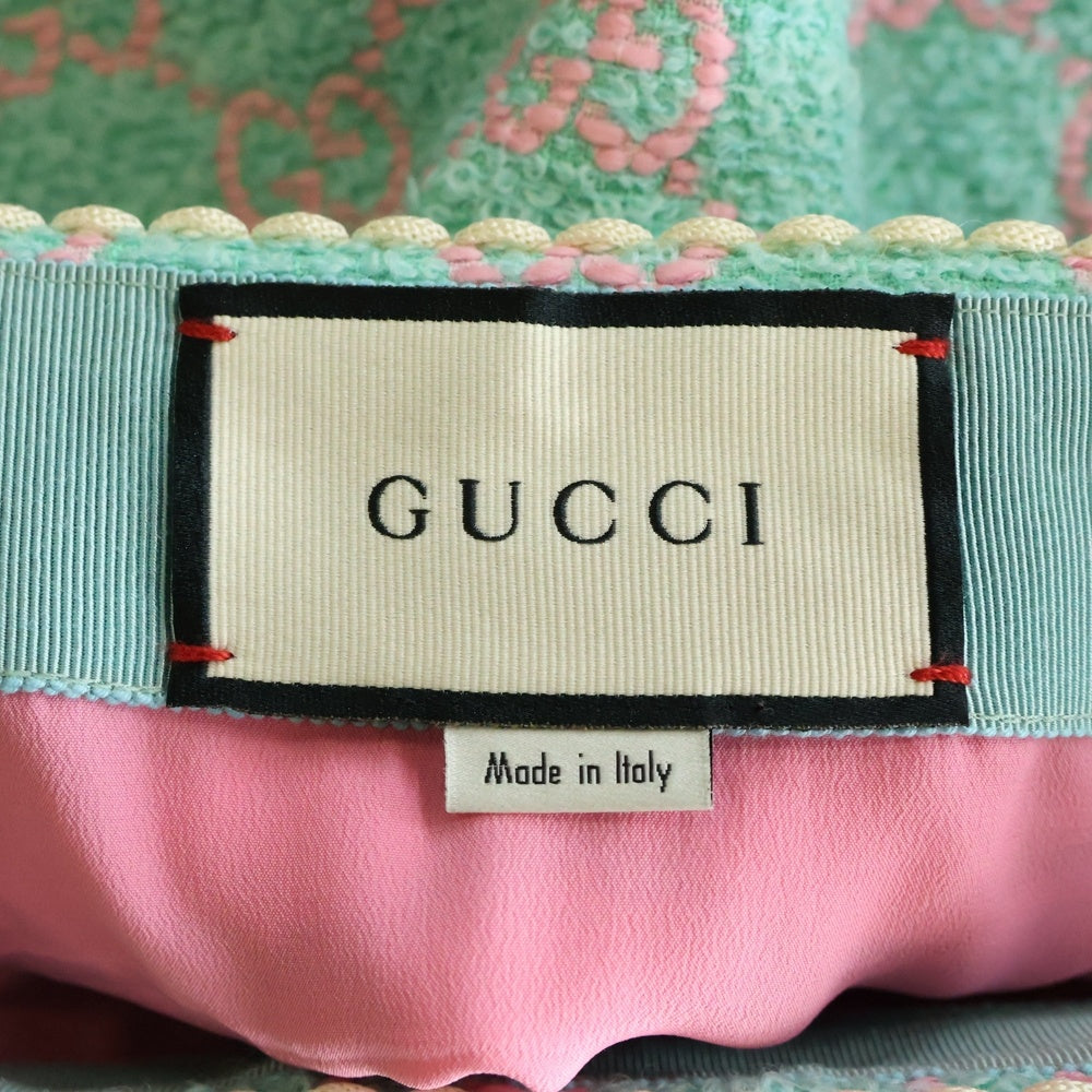 GUCCI(グッチ) スカート GGジャガード グリーン×ピンク コットン 584858 レディース