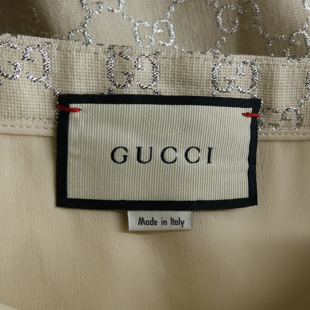 GUCCI(グッチ) GGルレックス ラメ ウール ミニスカート ベージュ レディース