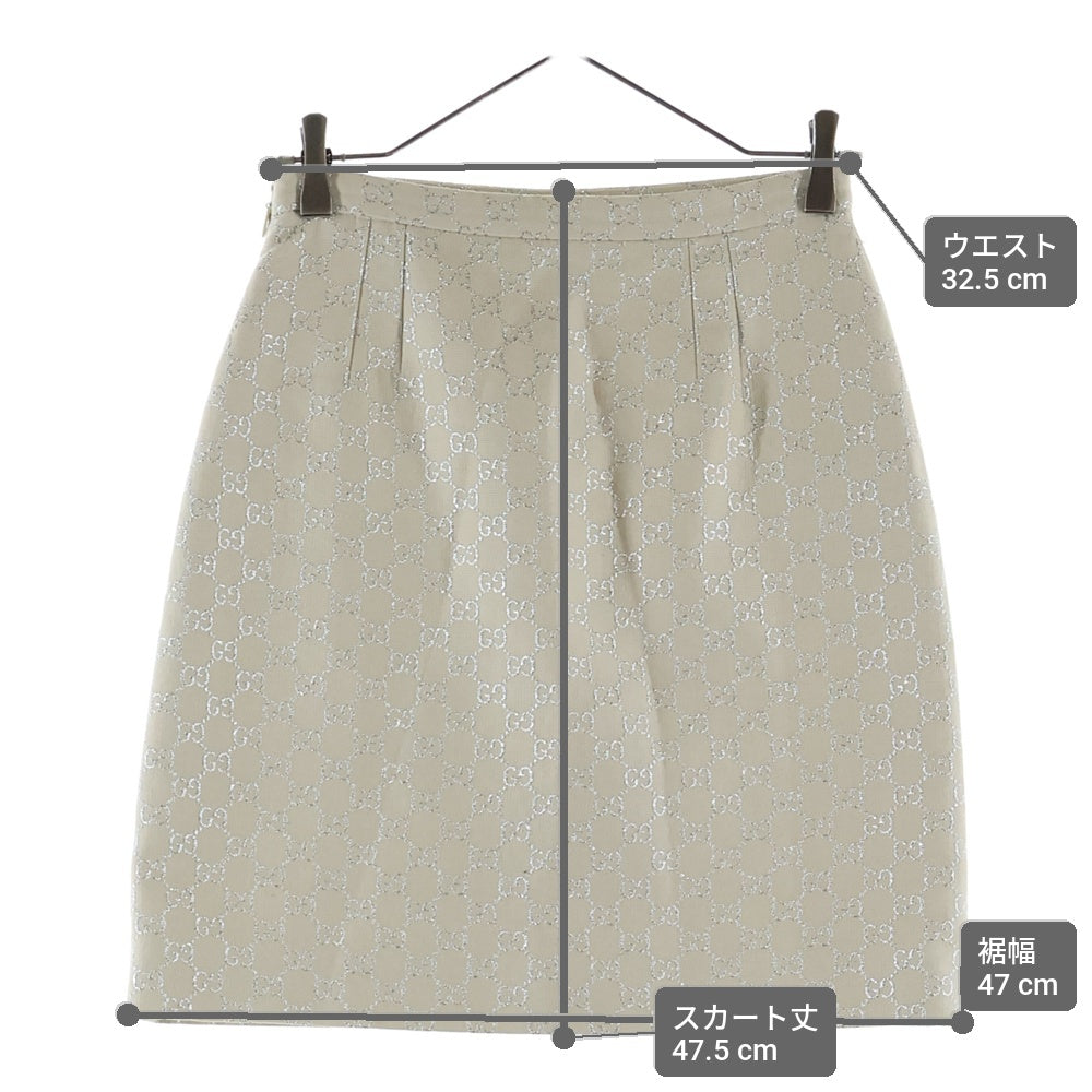 GUCCI(グッチ) GGルレックス ラメ ウール ミニスカート ベージュ レディース