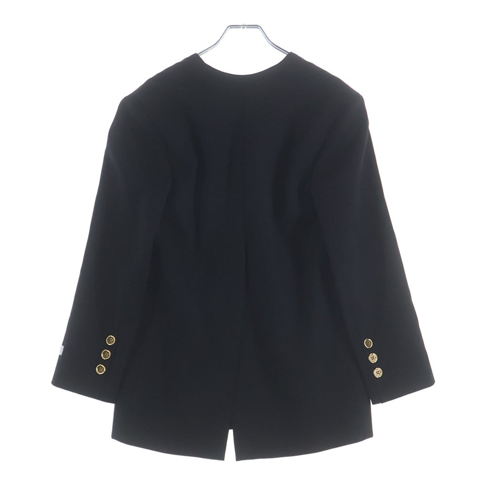 PATOU(パトゥー) テクニカル ウールツイル ノーカラージャケット ブラック レディース