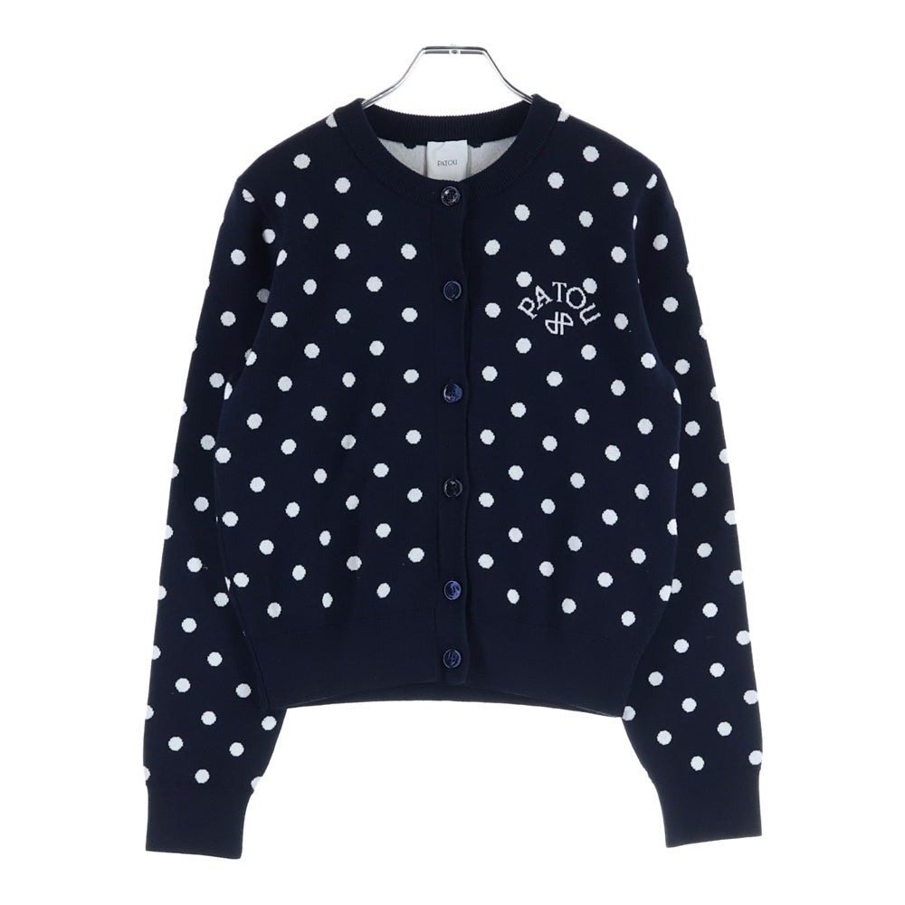 PATOU(パトゥー) ポルカドット コットンニットカーディガン ネイビー レディース