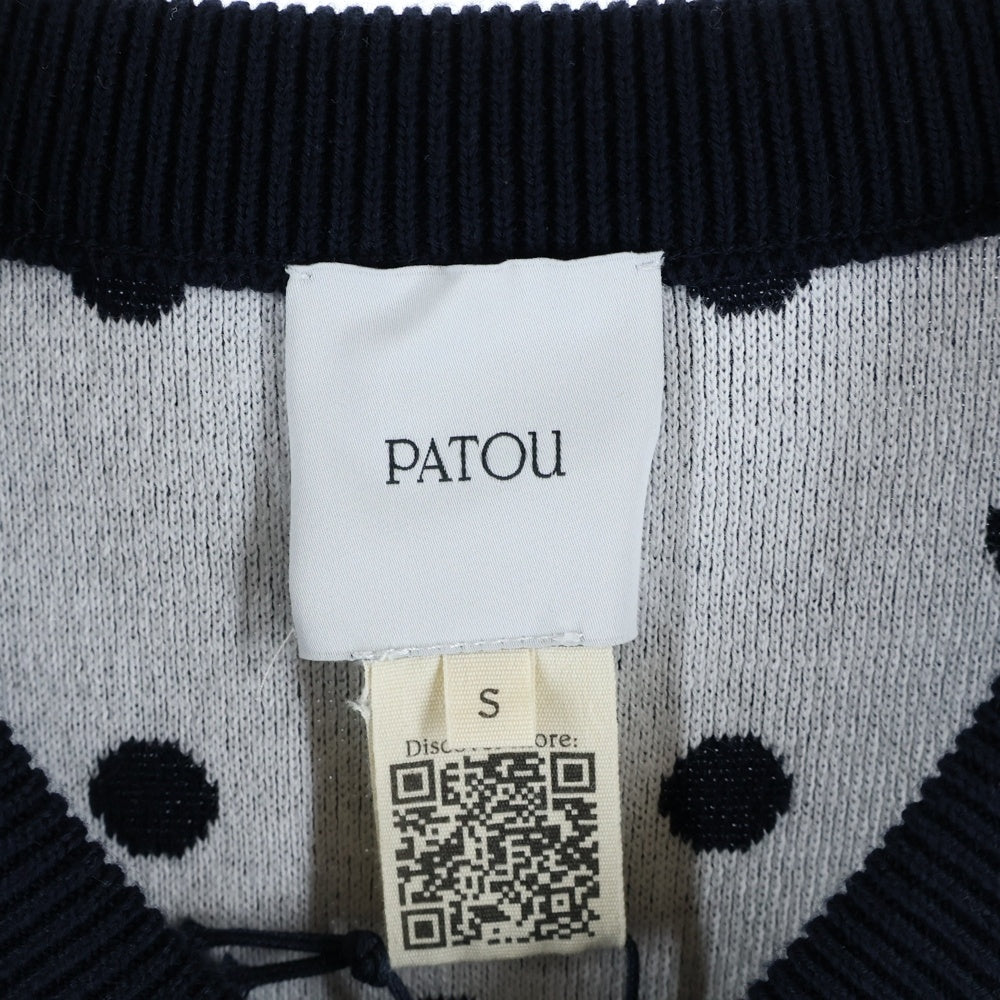 PATOU(パトゥー) ポルカドット コットンニットカーディガン ネイビー レディース