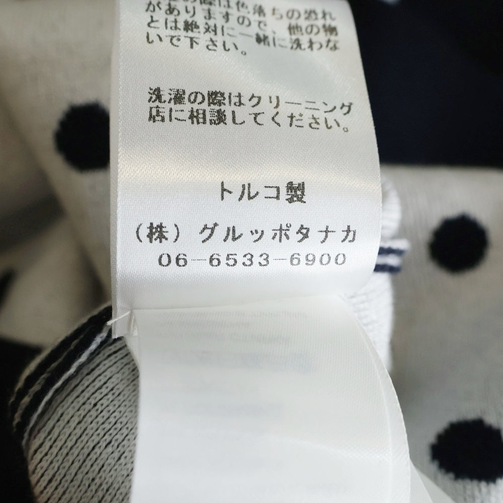 PATOU(パトゥー) ポルカドット コットンニットカーディガン ネイビー レディース