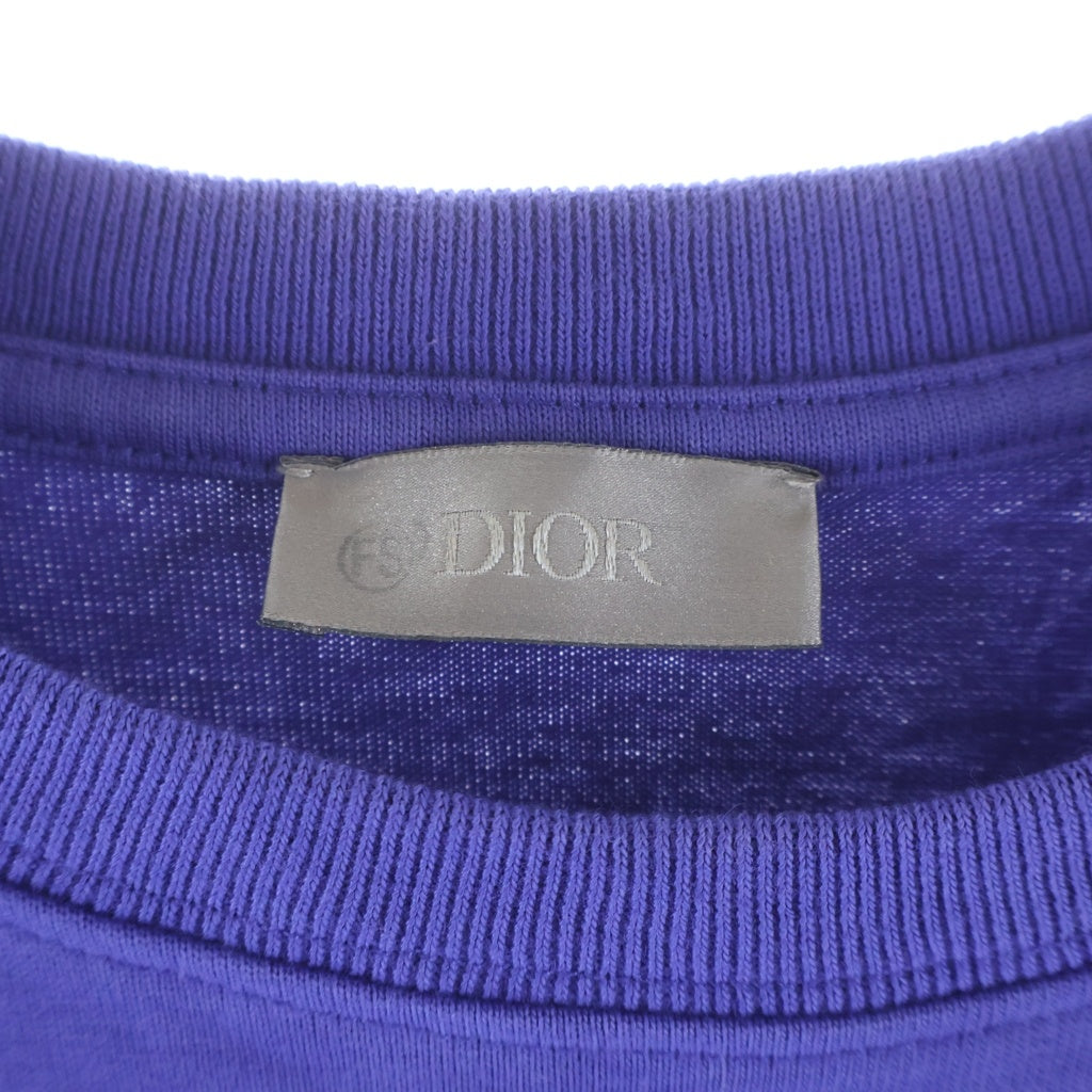 Christian Dior(クリスチャンディオール) CDロゴ刺繍 クルーネック 半袖Tシャツ カットソー ブルー 943J605A0554 レディース