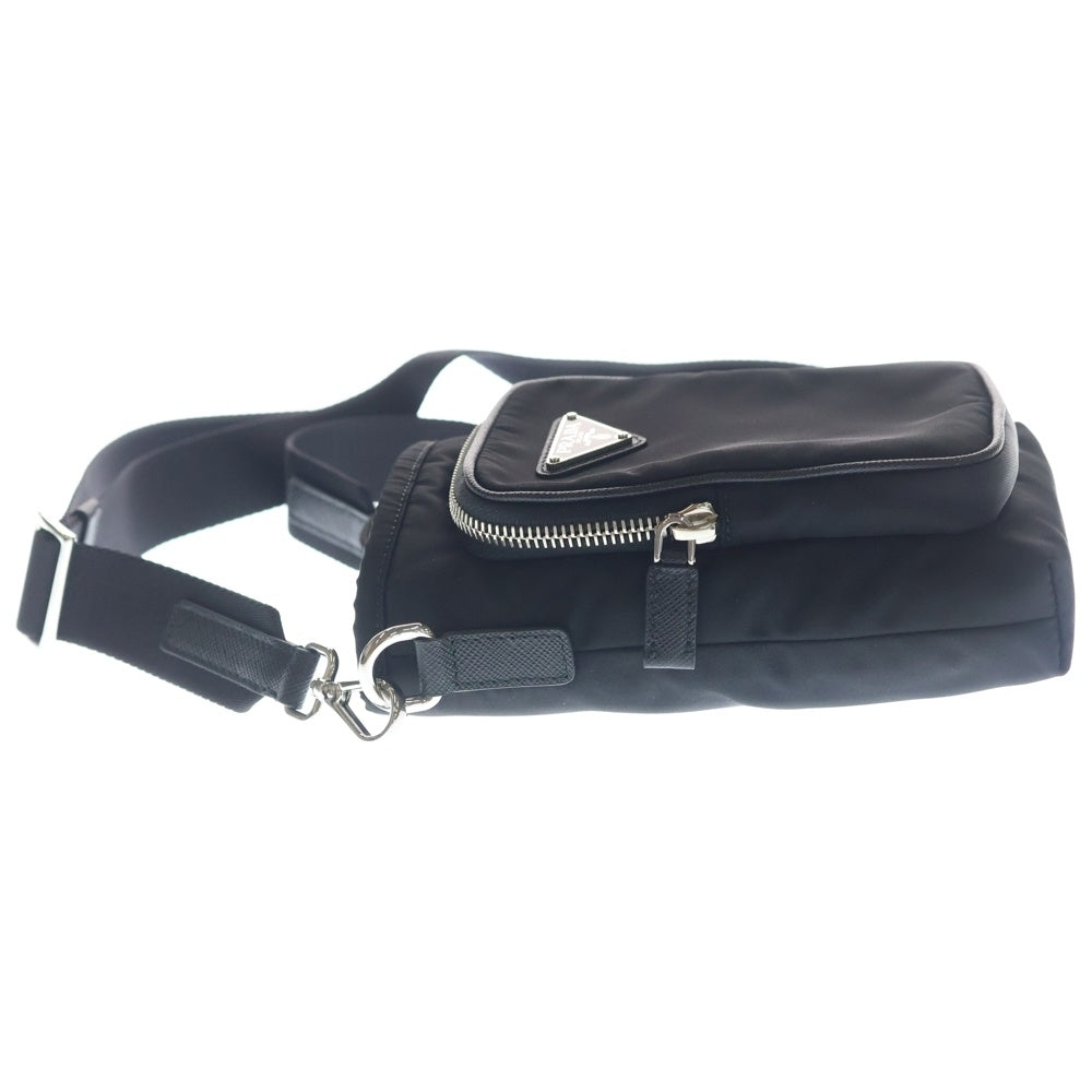 PRADA(プラダ) フォンショルダー 携帯ケース ショルダーバッグ ミニバッグ ブラック テスート 2ZH155 シルバー金具 レディース