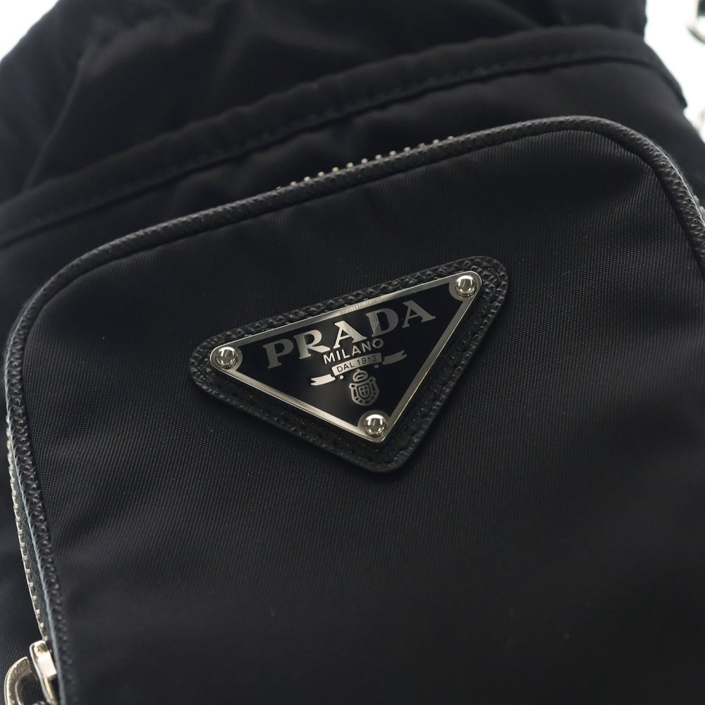 PRADA(プラダ) フォンショルダー 携帯ケース ショルダーバッグ ミニバッグ ブラック テスート 2ZH155 シルバー金具 レディース