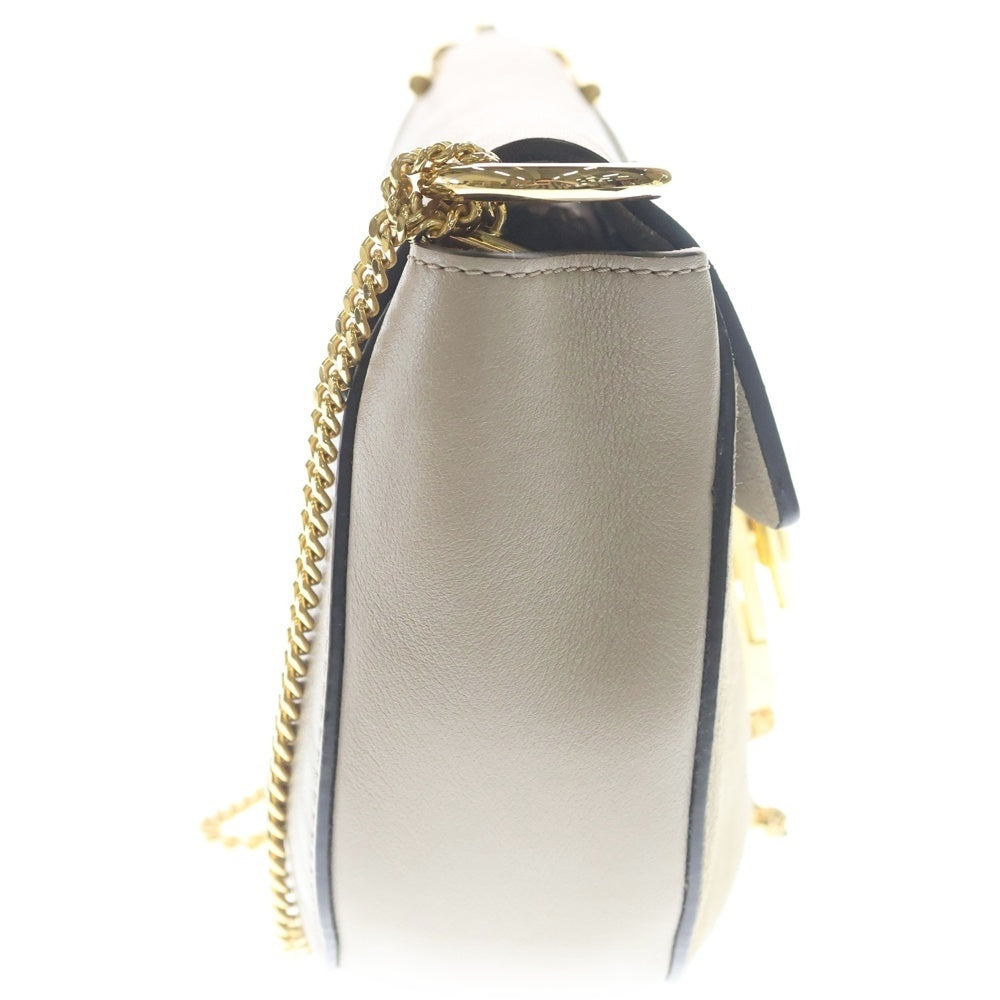 Chloe(クロエ) ドリュー チェーンショルダーバック ミニバッグ ベージュ グレージュ レザー×スエード ゴールド金具 レディース