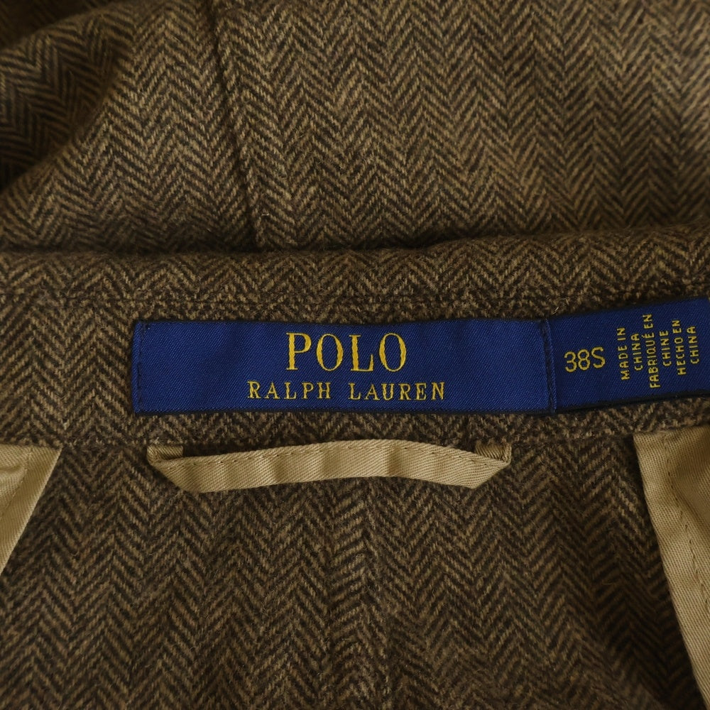 POLO RALPH LAUREN(ポロラルフローレン) ヘリンボーン ウール 3B テーラードジャケット ブラウン