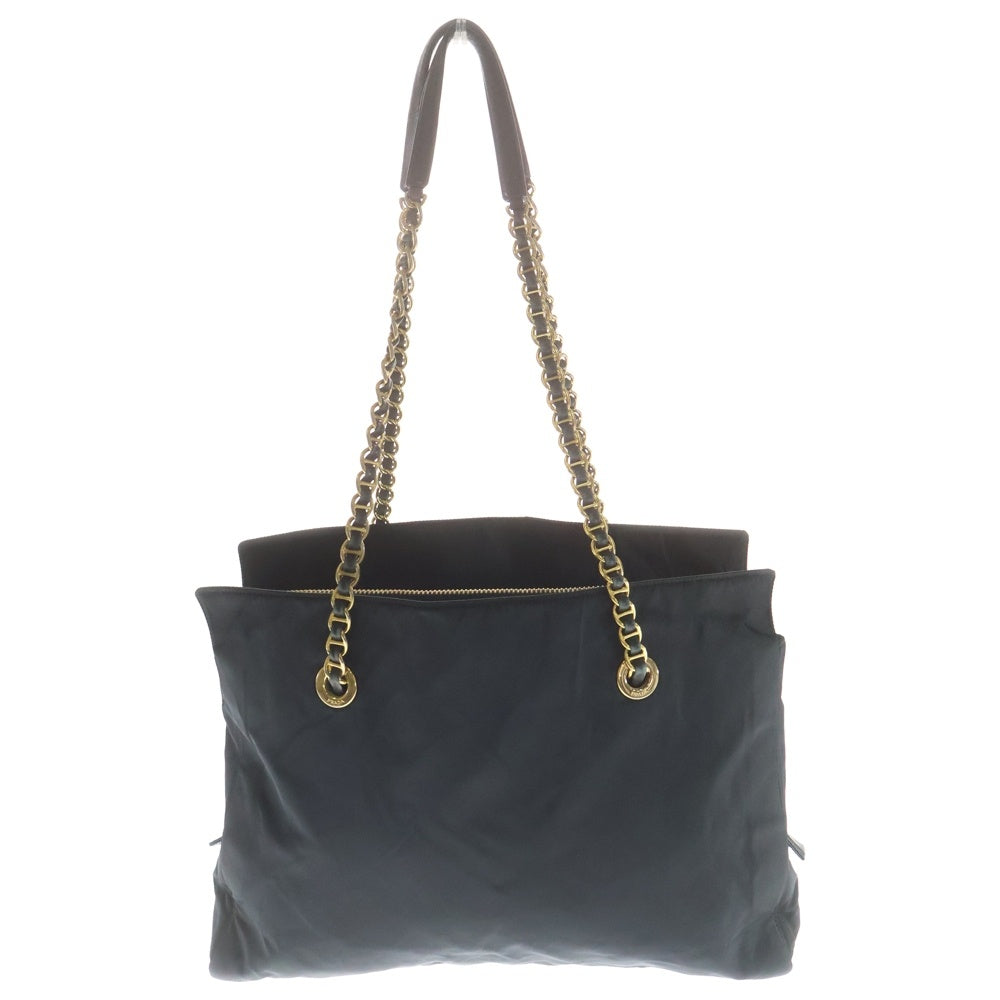 PRADA(プラダ) チェーントートバッグ ハンドバッグ チェーンバッグ ブラック テスート ゴールド金具 レディース