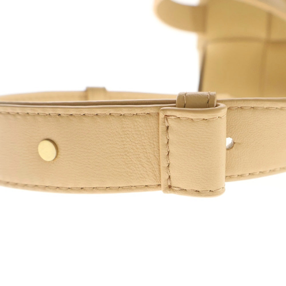 BOTTEGA VENETA(ボッテガヴェネタ) カセット ショルダーバッグ ミニバッグ ベージュ レザー レディース