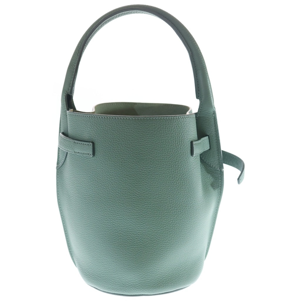 CELINE(セリーヌ) ビッグバケットバッグ ハンドバッグ ライトグリーン レザー シルバー金具 レディース
