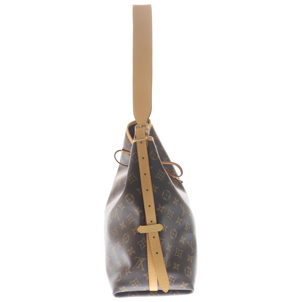 LOUIS VUITTON(ルイヴィトン) モノグラム キャリーオールNM MM ワンショルダーバッグ 肩掛けバッグ ブラウン レザー×PVC M46197 ゴールド金具 レディース