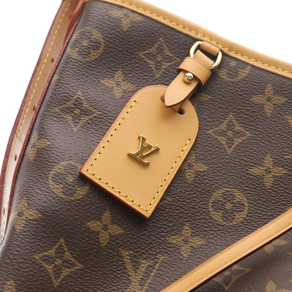 LOUIS VUITTON(ルイヴィトン) モノグラム キャリーオールNM MM ワンショルダーバッグ 肩掛けバッグ ブラウン レザー×PVC M46197 ゴールド金具 レディース