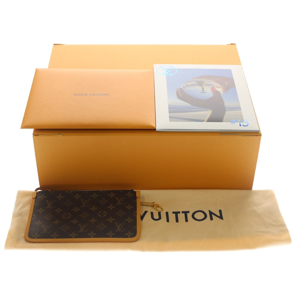 LOUIS VUITTON(ルイヴィトン) モノグラム キャリーオールNM MM ワンショルダーバッグ 肩掛けバッグ ブラウン レザー×PVC M46197 ゴールド金具 レディース