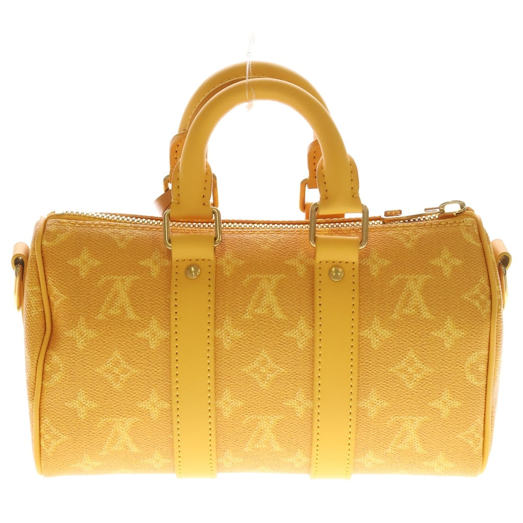 LOUIS VUITTON(ルイヴィトン) モノグラム・ヘリテージ キーポルバンドリエール25 2WAYバッグ ハンドバッグ ショルダーバッグ ミニボストンバッグ イエロー レザー×PVC M13166 ゴールド金具 レディース