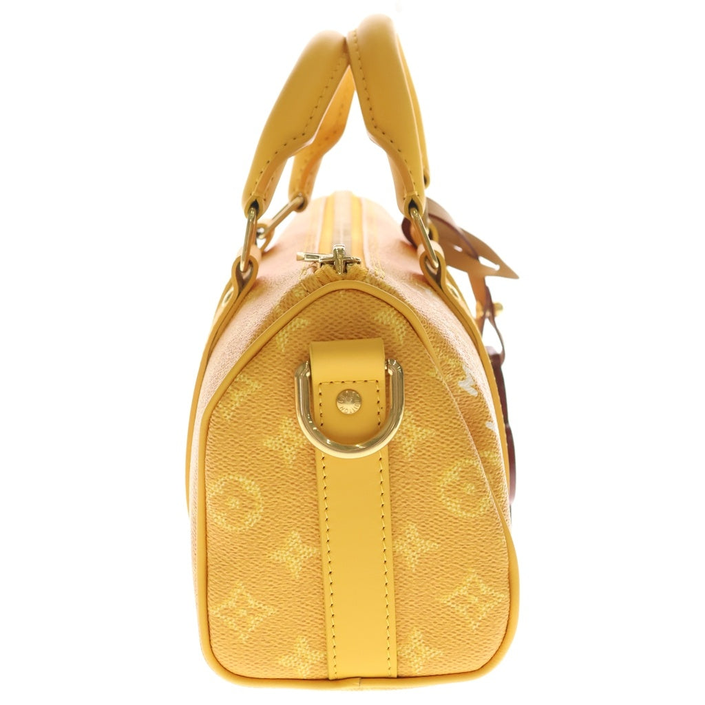 LOUIS VUITTON(ルイヴィトン) モノグラム・ヘリテージ キーポルバンドリエール25 2WAYバッグ ハンドバッグ ショルダーバッグ ミニボストンバッグ イエロー レザー×PVC M13166 ゴールド金具 レディース